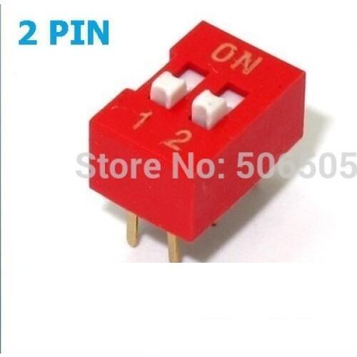 10pcs 2 Position 2Pin DIP Switch 2.54mm Pitch 2 Row 2P Slide DIP Switch