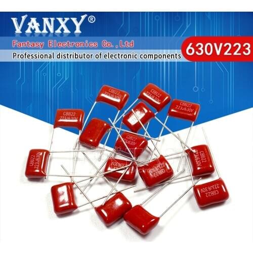 10PCS 630V223J 22NF Pitch 10MM 223 630V 0.022uF CBB Polypropylene film capacitor