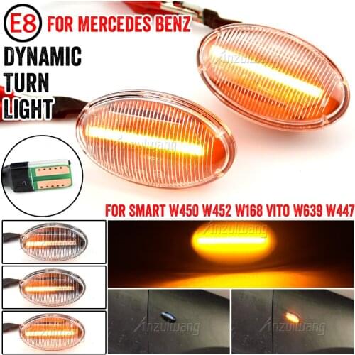 2pcs Led Dynamic Turn Signal Side Marker Light For Mercedes Benz Smart W450 W452 A-Class W168 Vito W639 W447 Citan W415