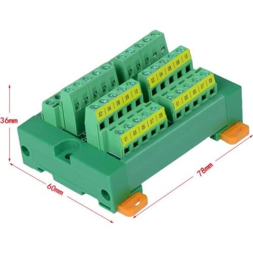 20 channels to 20 Channels DIN Rail Mounting board Panel Mounting for power supply distribution terminal blocks splitter board