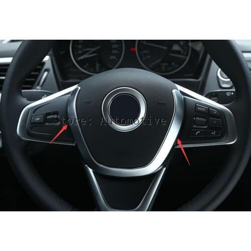 2016 2017 For BMW X1 F48 ABS Matte Chrome Steering Wheel Decoration Strips Car Accessories and Auto Parts