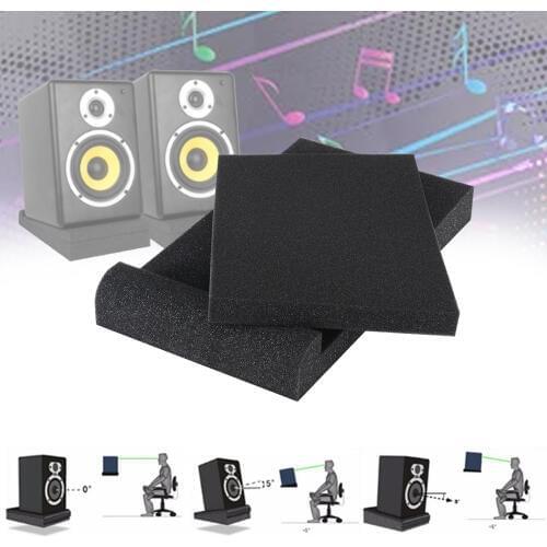 Speaker Acoustic Foams Studio Monitor Speaker Foams Isolation Shockproof Acoustic Pads Black 30 x 17 x 4CM Size