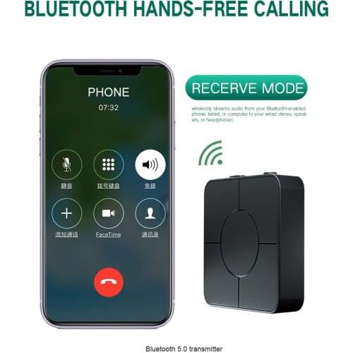Bluetooth 5.0 Audio Transmitter Receiver portable Adapter RCA 3.5MM Bluetooth handsfree calling for laptop smartphone Mp3 player