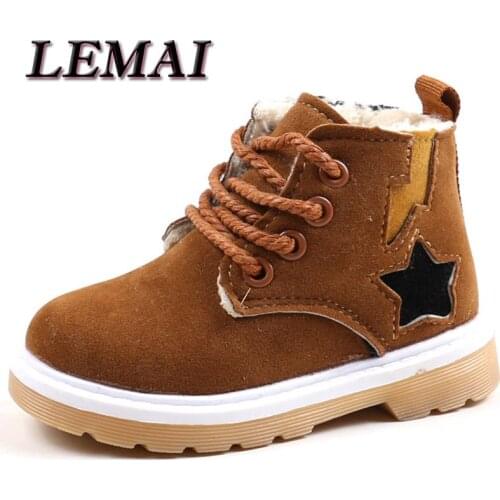 2021 Winter Autumn Children Boots Waterproof Baby Fashion Sneaker Kids Snow Boots Boys Girls Martin boots Fur Casual Shoes