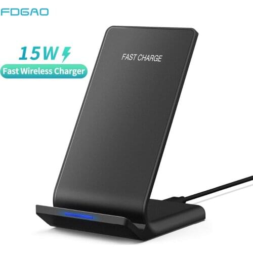 DCAE 15W Wireless Charger Stand for iPhone SE 2 11 Pro Max XS XR X 8 USB C Qi Fast Charging Dock Station For Samsung S20 S10 S9