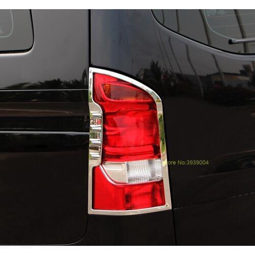 For Mercedes Benz Vito 2016 2017/For V260 2PCS Car Rear Fog Light Lamp Cover Trim ABS Chrome Car Styling Auto Accessories
