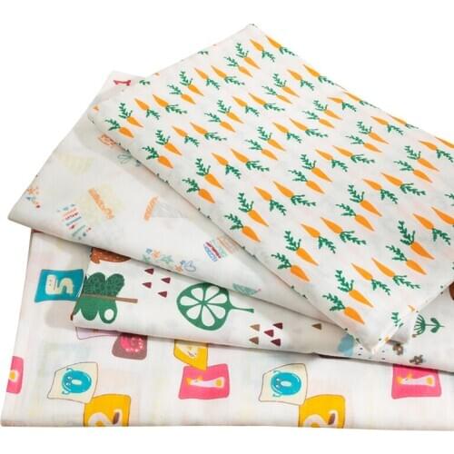 Cartoon Print Cotton Double Layer Gauze Fabric Soft Protective Sewing Fabric 25*150cm/Piece TJ0728