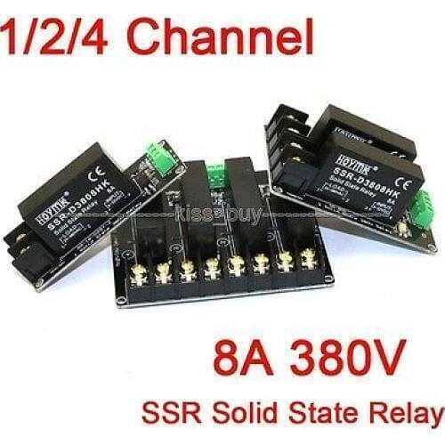 Dykb 380V 8A 1/2/4 Channel Solid State Relay Module Board OMRON SSR AVR High Low Level Trigger Trigger Switch Controller