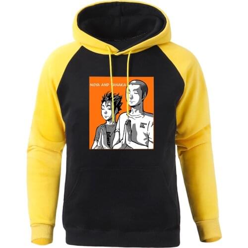 Haikyuu Noya And Tanaka Hoodie Cosplay Japan Anime Harajuku Warm Raglan Hoodies Hip Hop Street Women Men Sweatshirt Fashion