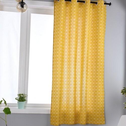 Cotton Linen 140x215cm Flower Print Curtain Blackout High Quality Semi-shading Home Living Room Nordic Style Bay Window Cover