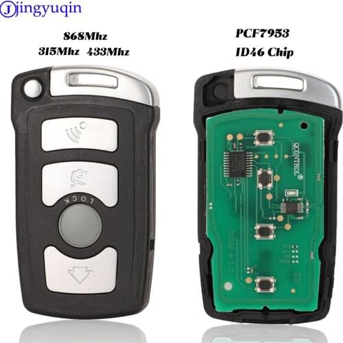 Jingyuqin 4 Buttons Remote key Fob 315/433/868mhz Keyless-go For BMW 7 SERIES E65 E66 with CHIP ID46 7953 CAS1 HU92 UNCUT
