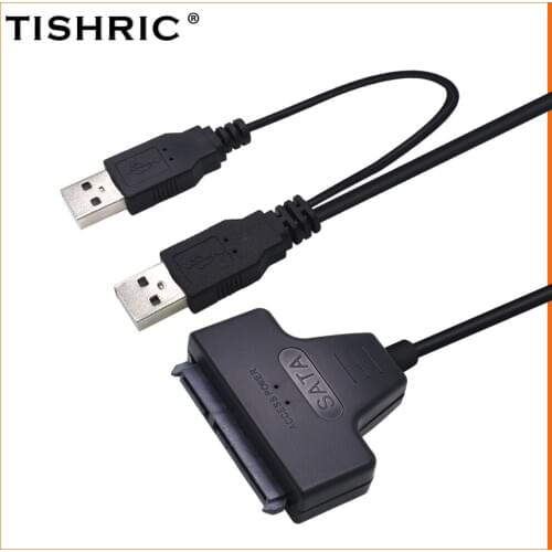 TISHRIC Sata To Usb 2.0 External Power Hard Disk Optical Drive Cable 7 15 22 Pin Usb Sata Adapter Computer Sata Cable Connectors