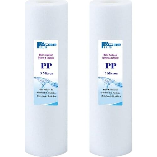 RO Unit replacement filters,10"x 2.5",5 Micron Melt Blown Polypropylene Filter Cartridge - 2 PACK