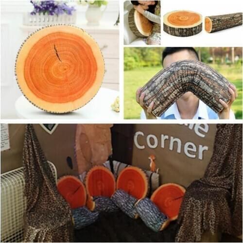 Creative 3D Cute Pillow Stump Coussin Round Chair Seat Cushion Kid Kussens Sofa Throw Pillow Seat Cushion Pillow Home Car Decor