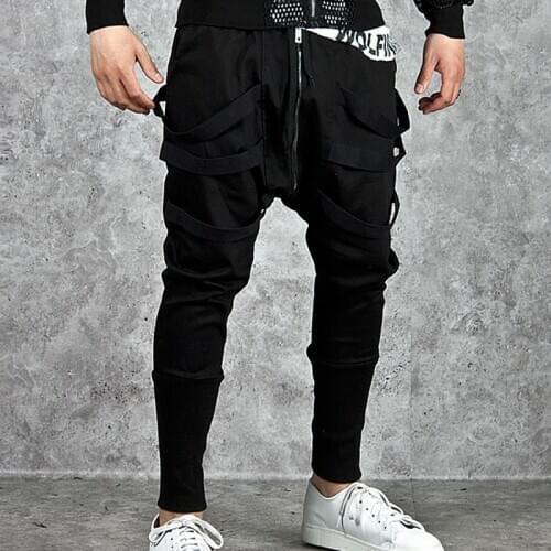 HOT 2021 Outdoor Men Sport Jogging hip hop harem sweatpants men harem low crotch trousers Running ribbon sports Dance pants