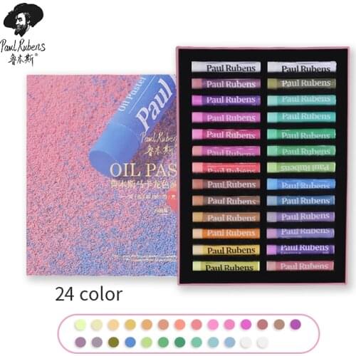 Paul Rubens Oil Pastel 24+2 Macaron Color Set Fresh Vibrant Soft Profession Oil Pastel Safe Non-toxic for Artists Beginners Kids