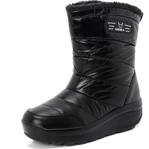 Fashionable Womens Boots Keep Warm; Short Plush Waterproof Snow Boots; Pu-covered Winter Boots; Thick-soled Womens Shoes