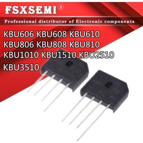 5pcs/lot KBU606 KBU610 KBU806 KBU808 KBU810 KBU1010 KBU1510 KBU2510 KBU3510 BRIDGE RECTIFIERS