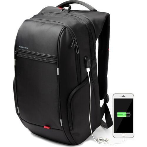 Kingsons School Bag 13.3/15.6 inch Laptop backpack for men Waterproof Mochila Travel Business USB Charging Port Anti-theft Bag