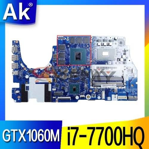 NM-B163 For Lenovo Y720-15IKB R720 notebook motherboard with CPU i7-7700HQ SR32Q CPU:GTX1060M 6G DDR4 100% Fully Tested