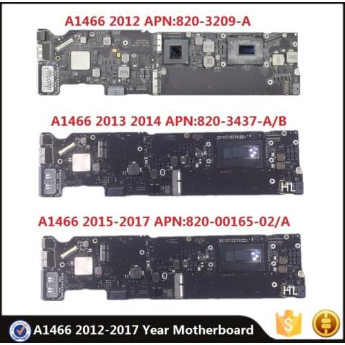 Original A1466 Logic Board For MacBook Air 13" 2012-2017 820-3209-A 820-3437-A/B 820-00165-A i5 i7 4GB 8GB Motherboard Tested