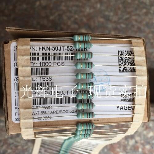 Original new 100% FKN-50JT-52-100R 1/2W 100R 5% fuse color surround wire resistance explosion proof type (Inductor)