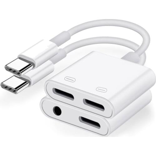 Type C to 3.5 Jack Adapter USB C to Double USB C Splitter For Samsung S20 FE S21 Ultra Note 20 10 Plus DAC Audio AUX Converter