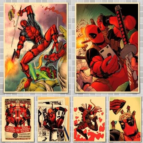 Disney Marvel Deadpool Movie Poster Wall Stickers For Home Room Bar Decor Art Plakat Room Decoration