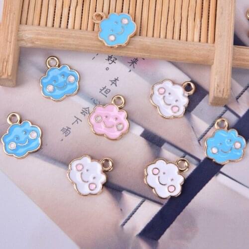 10pcs/Set Enamel Alloy Cloud Charms Pendant Jewelry Findings DIY Making Craft