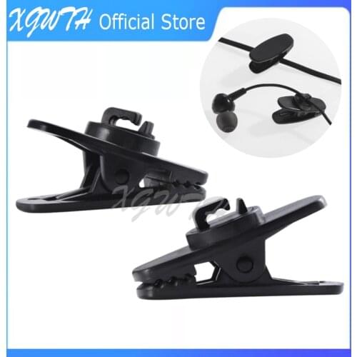 Earphone Wire Clip 360 Degree Rotate Black Earphone Cable Clothing Clip for Sennheiser Lapel Lavalier Headset Microphone CX IE