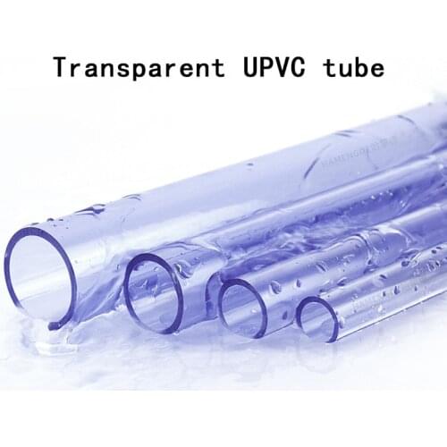 Transparent UPVC Tube PVC Pipe Aquarium Pipe Water Tank Fittings Hard UPVC Tube Water Garden Pipe 1Pcs 50cm