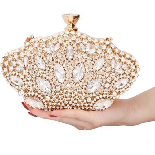 Bee In Fly Luxury Hollow Out Women Formal Dinner Handbag Wedding Bridal Purse Crystal Bags