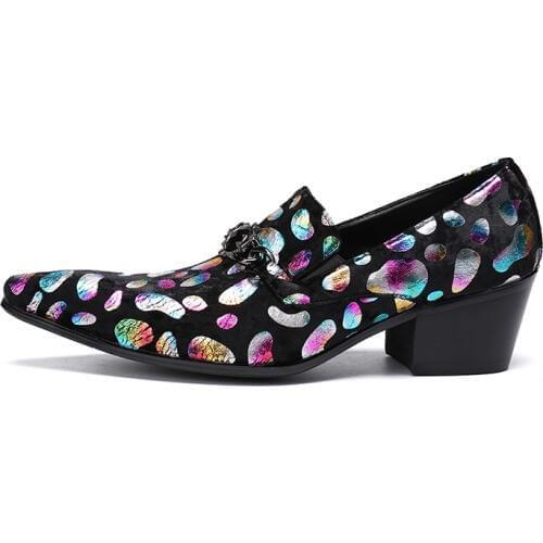 Luxury Band Genuine Leather Colorful Shoes Black Onyx Loafers Formal Pointed Toe Shoes Office Wedding Oxford Shoes For Men