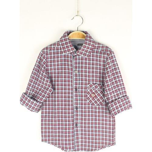 Wholesale 7pcs/lot Baby Boys Long Sleeve Shirt Boys Plaid Blouse Kids Spring Autumn Clothing