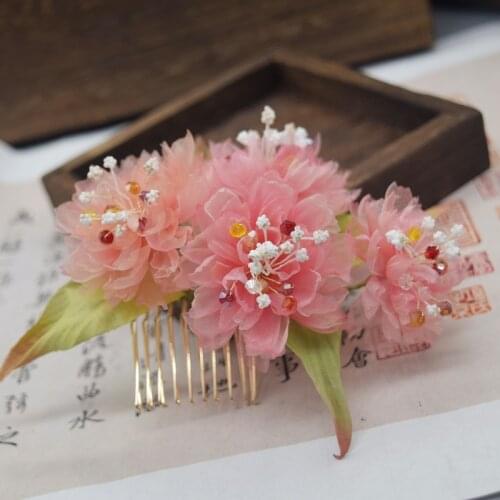 Hand Ironing Flora Fully Handmade Original Various Flowers Hanfu Accessory Head Jewelry Hair Stick Comb Pin HeadBand Brooch