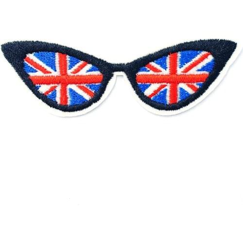 Sunglasses (Size:8.0x2.5cm) DIY Cloth Badges Mend Decorate Patch Jeans Bag Clothes Apparel Sewing Decoration Applique Patches