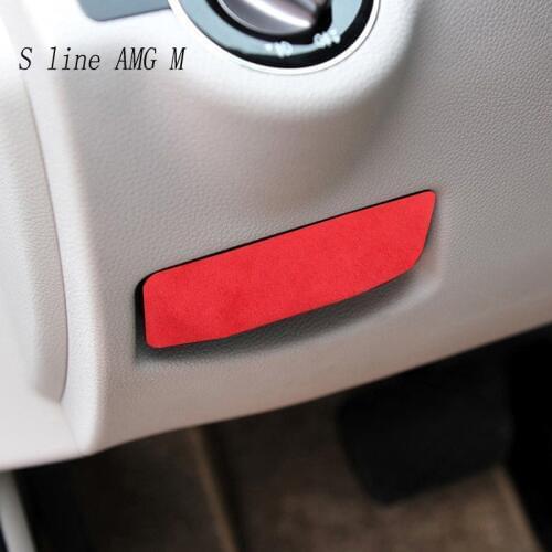 Car styling Suede leather for Mercedes Benz C E class W212 W204 GLK X204 The foot brake release switch Buttons Covers Stickers