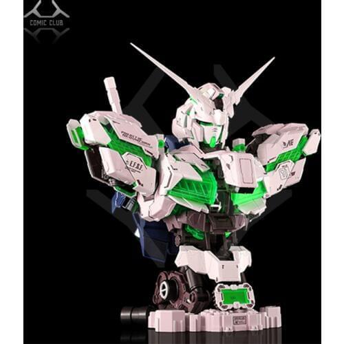 COMIC CLUB INSTOCK YIHUI model assembly Gundam unicorn green bust model 1:35 contain led light action figure toy