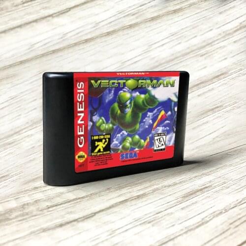 Vectorman - USA Label Flashkit MD Electroless Gold PCB Card for Sega Genesis Megadrive Video Game Console