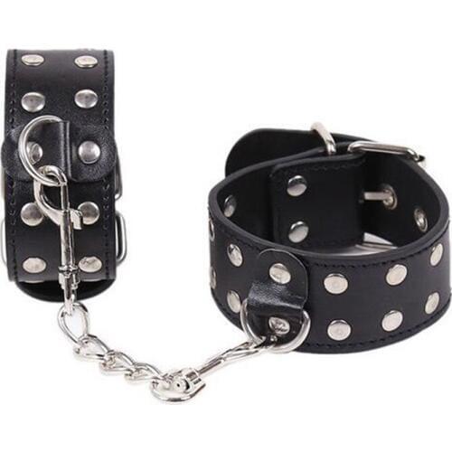 Adult Games Punk Rivets Leather Hand Cuffs Flirt Restraints Bondage Handcuffs BDSM Erotic Products Sex Toys For Couples
