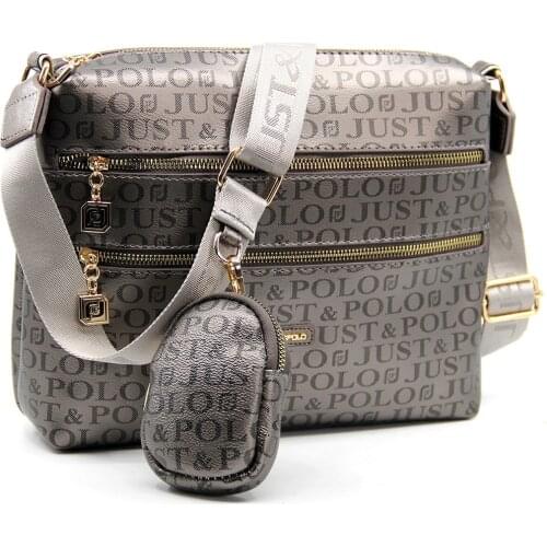 Womens Cross Shoulder Bag With Gray Print Pattern Wallet TAE2132