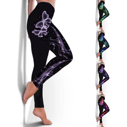Women Cherry Blossoms Print Gym Leggings Athletic Girls Sport Clothing Workout Femme Mujer Sportwear Fitness High Waist Pants