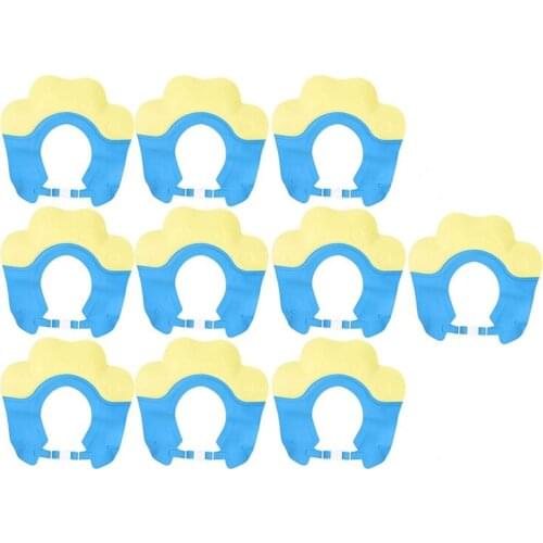 10Pcs Kids Shower Cap Baby Bathing Shampoo Shower Protection Hat Soft Hat Adjustable for Toddler Children Baby Kids
