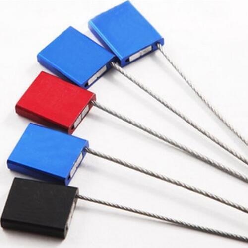 10pcs Hot sale Aluminum Alloys Metal Seals 20cm Self-Locking Body Security wire seals Container seals 26*22mm Tag Seals