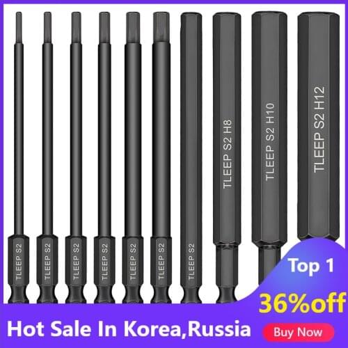 10pcs Hex Head Allen Wrench Drill Bits Set 100mm Long Metric Allen Screwdriver Bits Magnetic Tip Hex Key Screwdriver Socket Bit