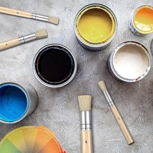 15 Pieces Wooden Stencil Brushes Stencil Brushes Painting Brushes Wooden Handle Painting Stencil Brushes