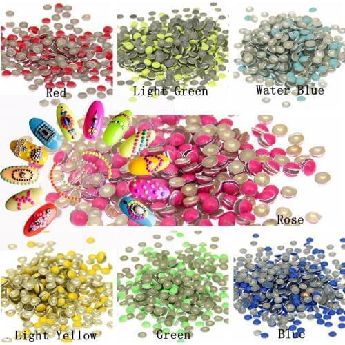 2mm 5000/50000pcs Flatback Metal Hotfix With Glue Backing Multicolor Stickers Tips Studs For 3D Nails Art DIY Crafts Decorations