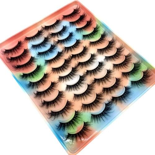 20 Pairs 10-25mm 3d Mink Lashes Bulk Faux with Custom Box Wispy Natural Mink Lashes Pack Short Wholesalers Natural False Eyelash