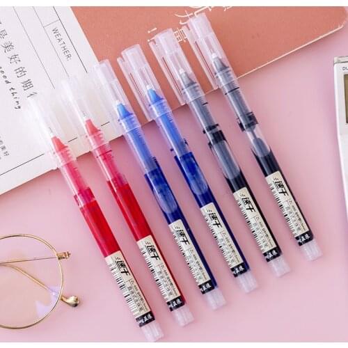 50PCS Large Capacity Direct Liquid Gel Pens Black Water Pen 0.5mm Students Take Notes Color Quick Drying Pen Office Accessories