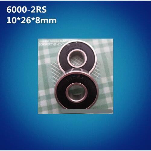 Free shipping 10pcs high quality 6000-2RS (10*26*8 mm) Deep Groove 6000 2RS Ball Bearings 6000RS 180100 RS for bike&fishing